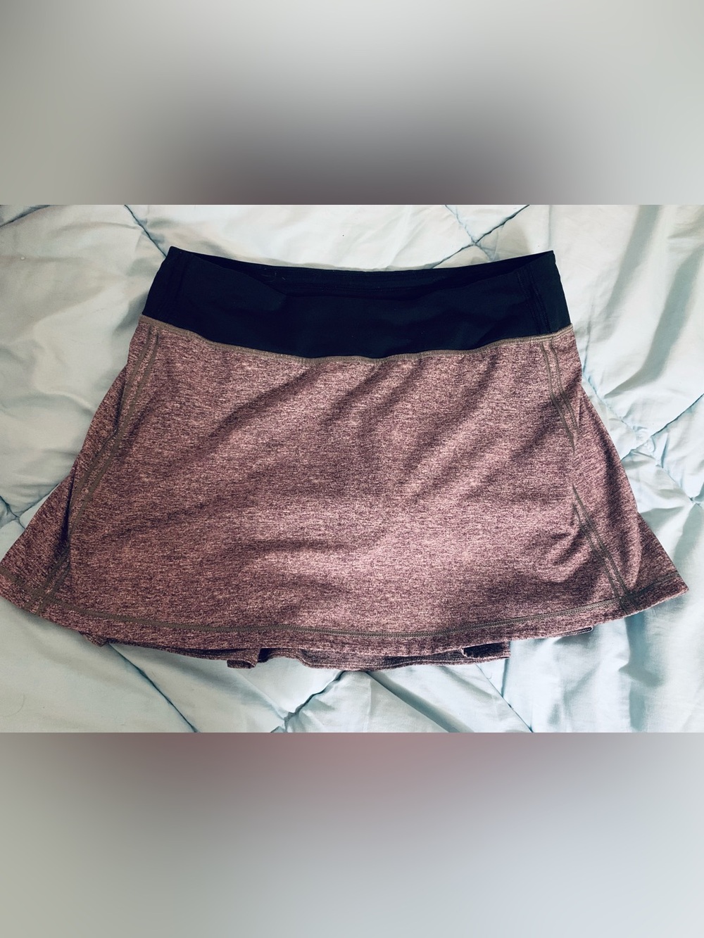 lululemon athletica Heathered Gray Mini Skirt with Black Waistband
